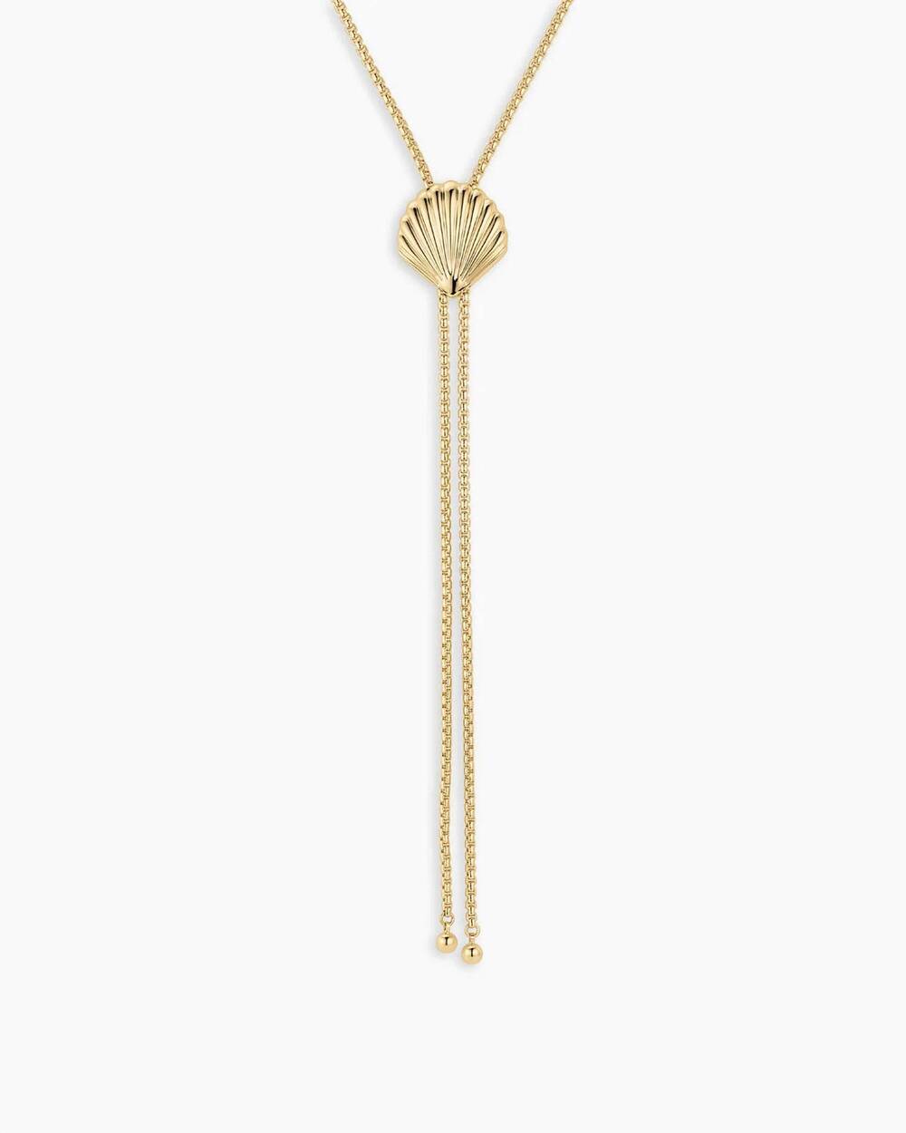 NEW GORJANA scallop bolo necklace in gold